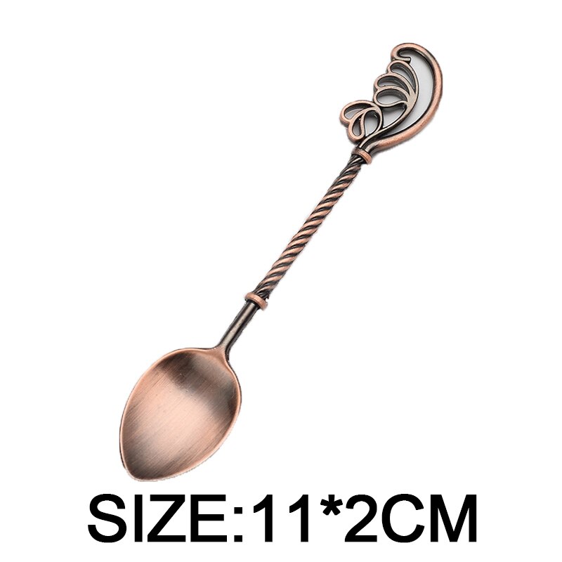 Cuillère en laiton Imitation classique, réplique Antique, petite cuillère, thé de l&#39;après-midi, fourchette à Dessert rétro cuillère à café, ustensiles de table, outils de cuisine