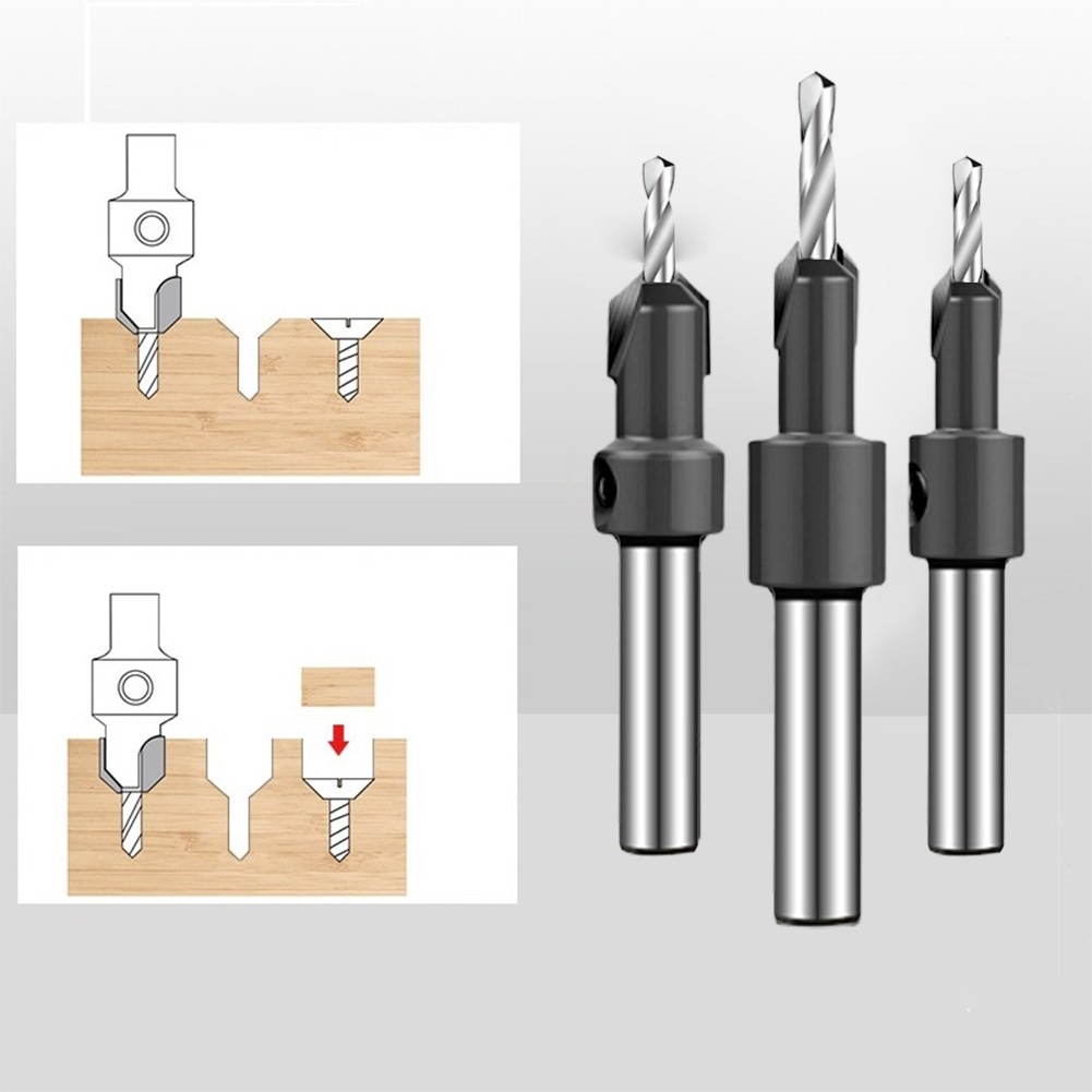 1PC 8/10mm Shank Countersink Drill Bit Self-Tapping Woodworking Suitable For Screw Counter Bore Drill Bits