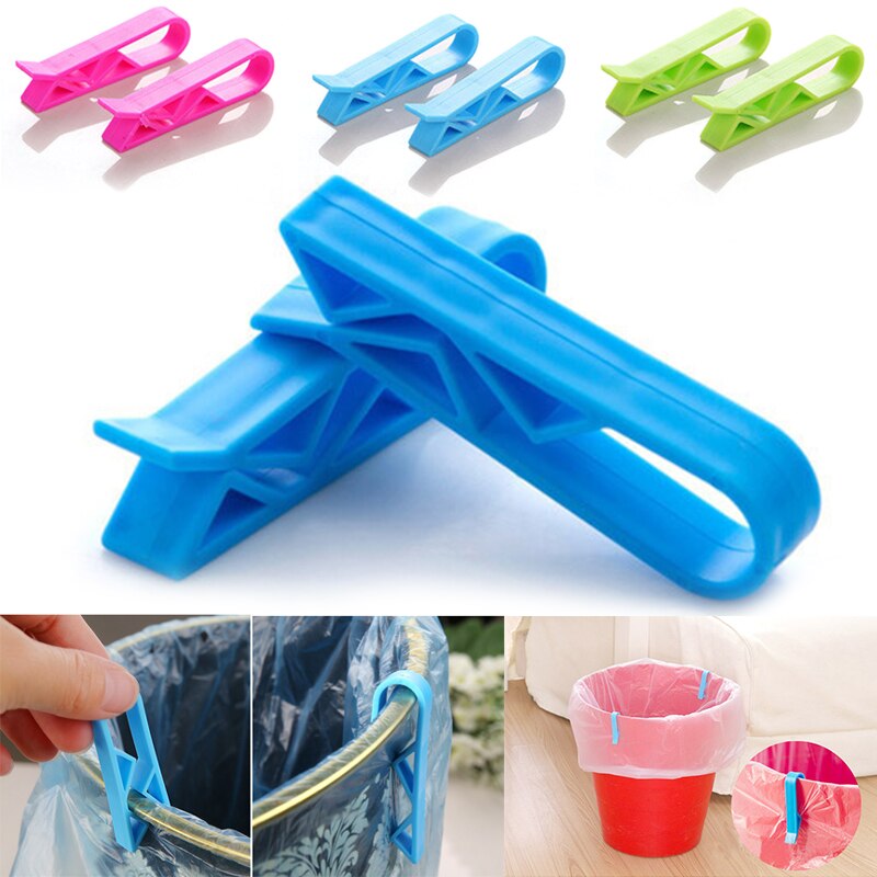 2 Stuks Universele Vuilniszak Vaste Clip Prullenbak Vuilnis Vuilnisbak Klem Slip-Proof Plastic Vuilnis zak Clip