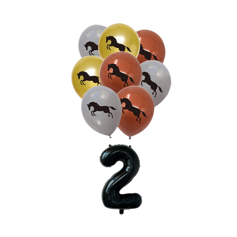 Decorazione per feste a tema cavallo impostato di palloncini con numero di cavallo Stoviglie usa e getta Tema cowboy Compleanno Forniture per bambino doccia Bomboniera per bambini