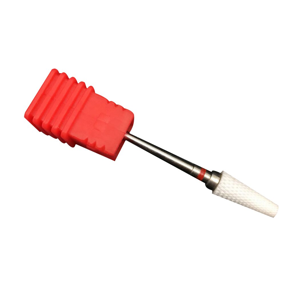 Keramische nagelvijl met platte kop, elektrische roterende vijl, boorkop voor manicure en pedicure. deze nagelboor is glad en slijtvast.: Rood