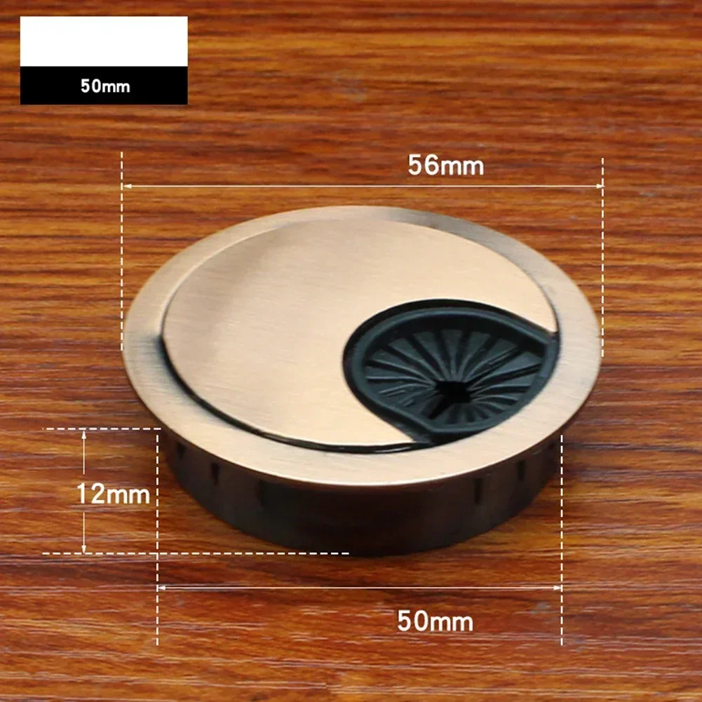 1pc pratique 50mm/60mm/80mm ordinateur œillet en métal bureau Table câble bien rangé sortie fil couverture organisateur matériel