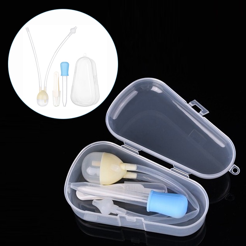 4pcs/set Newborn Baby Safety Nose Cleaner Kids Vacuum Suction Nasal Aspirator Set Infants Medicine Dropper Accessories Baby Care