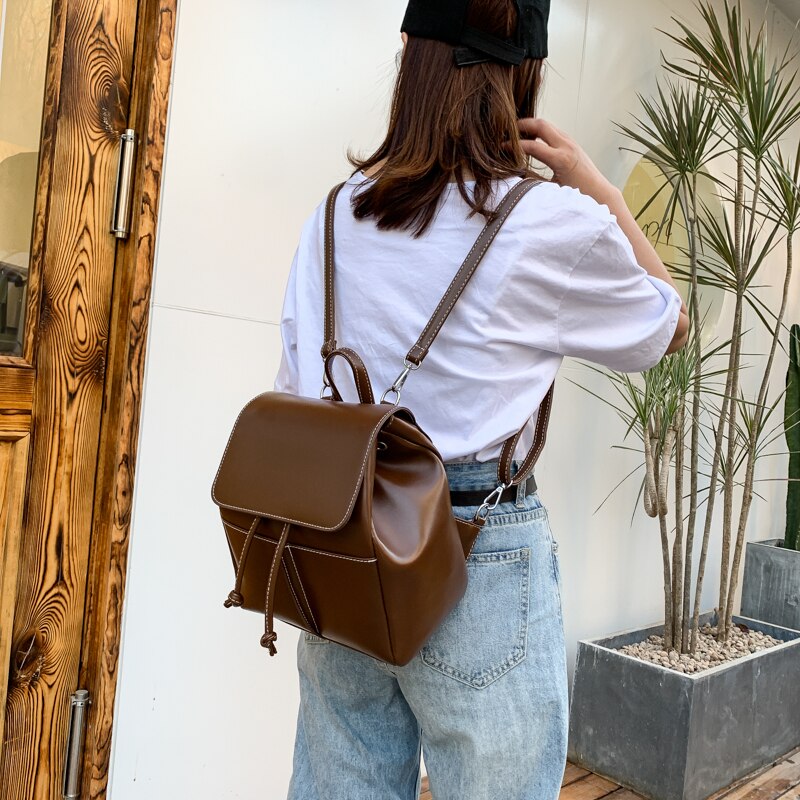 SUQI Mini Rucksack Damen - PU Leder Reise Rucksack - Softback Schultasche für Teenager