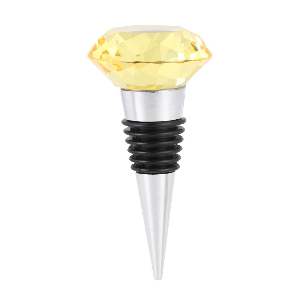 Crystal Diamond Stopper Champagne Fles Sealer Kurk Metalen Plug Stopper Party Gunsten (Clear): Golden