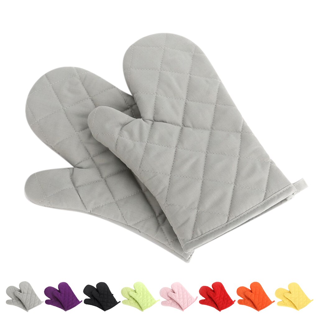 1PC High-temperature Thick Insulation Microwave Oven Gloves Kitchen Supplies Cotton Solid Oven Mitts