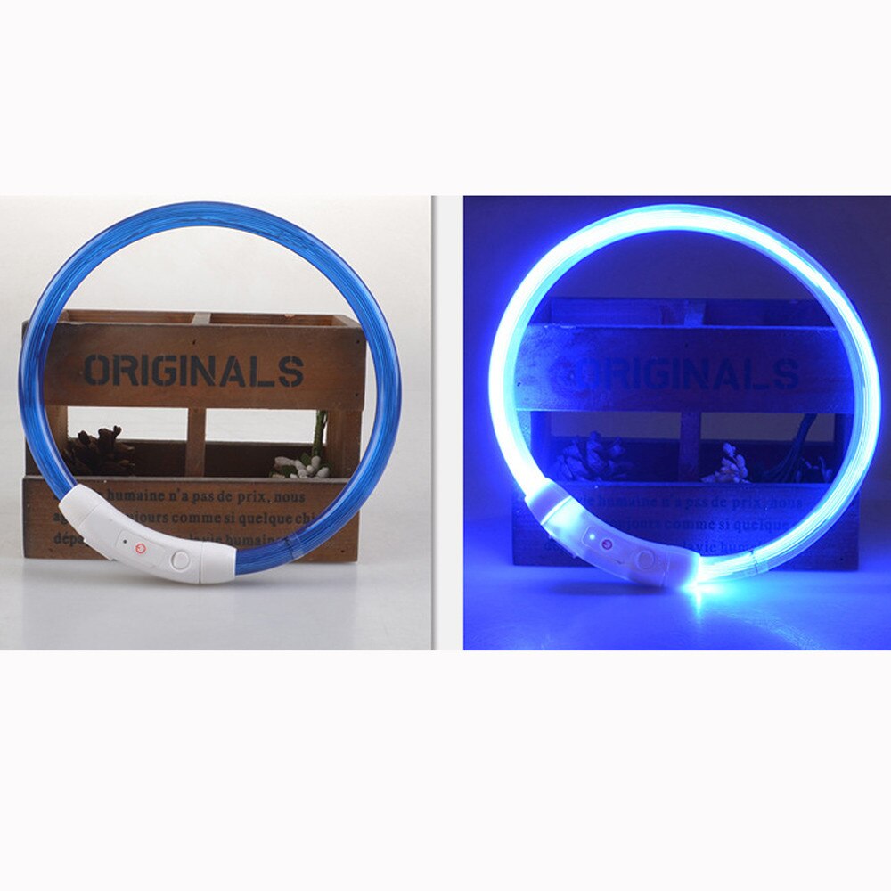 Rechargeable Usb Waterproof Pet Dog Collar Mascotas Perros Accesorios Collier Chien Ledlight Band Safety Pet Dog Collar
