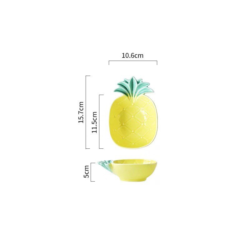 Epäsäännöllinen ananas kaktus keraaminen salaattilautanen söpö kasvi aamiainen kulho pohjoismainen hedelmä välipala jälkiruoka tarjotin astiat astiat: D