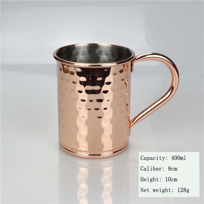 Taza bañada en cobre y bronce de acero inoxidable, taza de mula de Moscú, taza de cerveza, taza de café, leche, artículos de cóctel para Bar/hogar, 530ml: 6