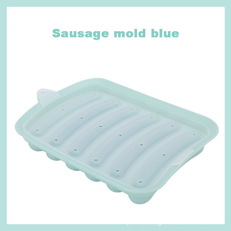 6 Grid Silicone Sausage Mold Reusable Dog Makers Handmade Ham DIY Sausage Mould Home Kitchen Baking Tools Sausage Molds: blue