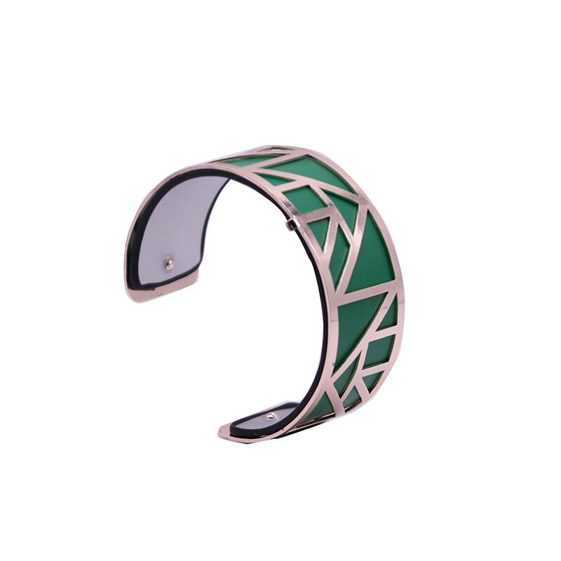 Pulsera de cuero de Argent para mujer, brazalete de Color oro rosa, pulseras intercambiables de Egipto: WZ0044