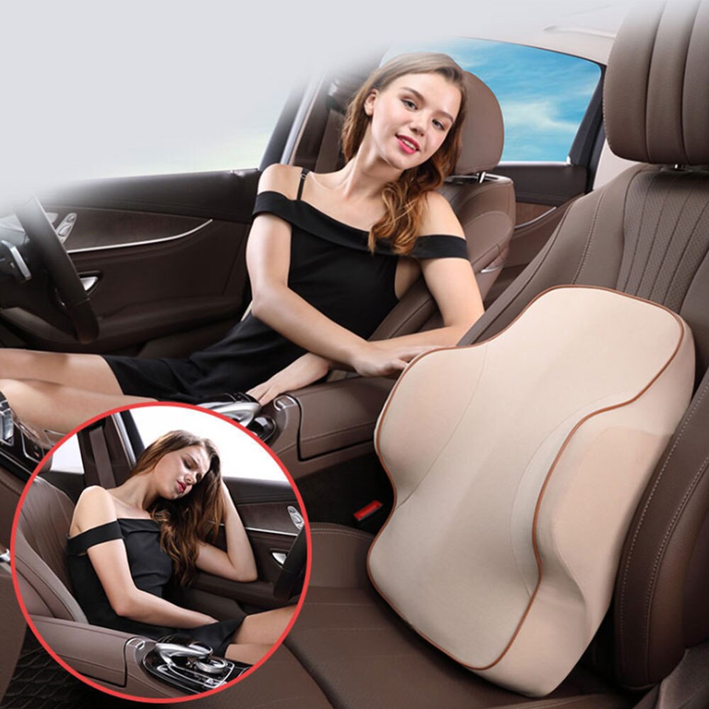 Memory Foam Slow Rebound Lumbar Back Support Cushion Office Relieve Pressure Car Waist Cushion Breathable Backrest Support