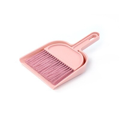 Small Bump Broom Set Plastic Handful Home Student Desktop Broom Cleaning Small Broom Bump Mini Combination: Light Pink
