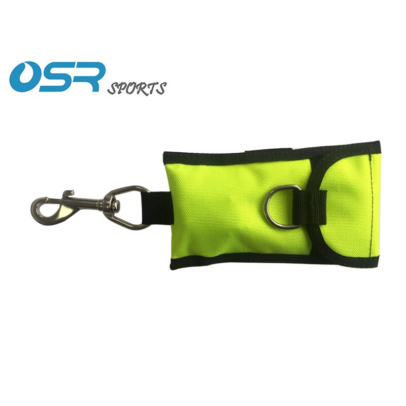 Scuba diving Trim single reef hook 316 Stainless Steel with outer pocket diving accessory: lemon yellow