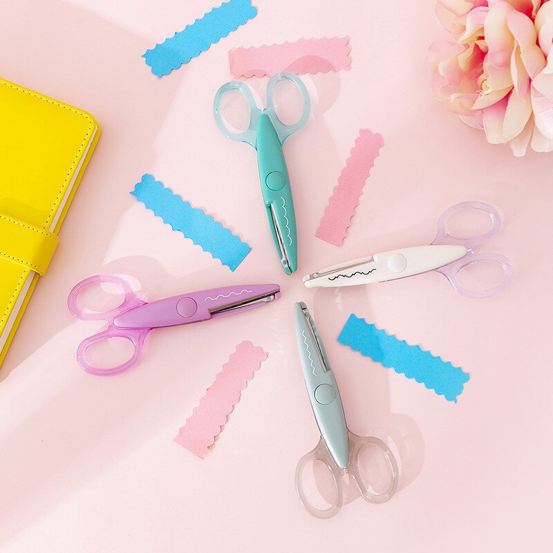 Sharkbang 1PC Kawaii Handmade Lace Art Scissors Students DIY Paper Cutting Tools School Children Stationery