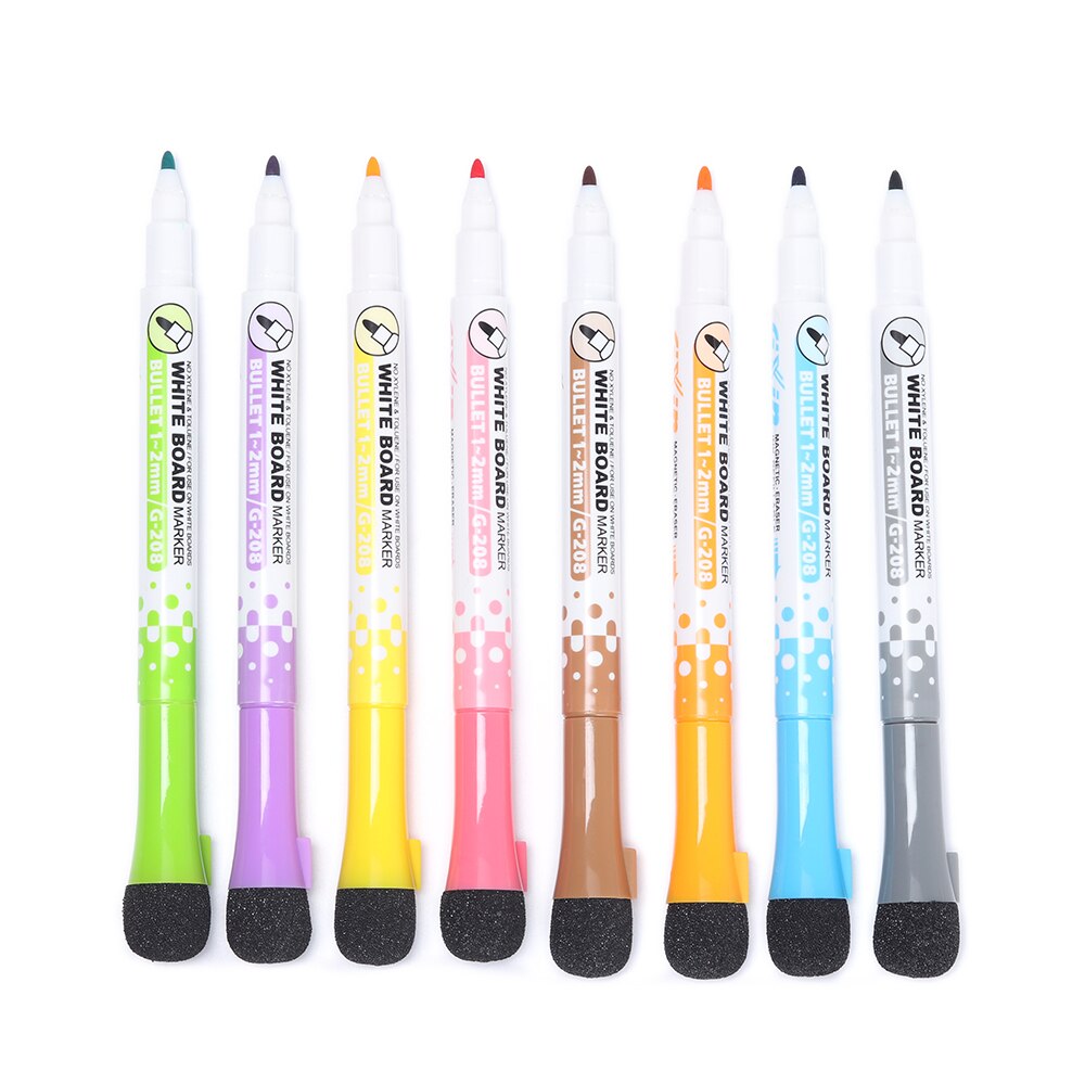 8 Kleuren Magnetische Whiteboard Pen Uitwisbare Droog White Board Markers Magneet Gum Kantoor Schoolbenodigdheden 8 Kleuren Beschikbaar