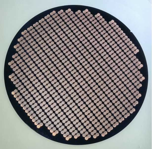 Chip de circuito de litografía de oblea de CPU de oblea de 12 pulgadas, 8 pulgadas y 6 pulgadas, Chip de prueba de enseñanza de oblea Semiconductor: Oro brillante