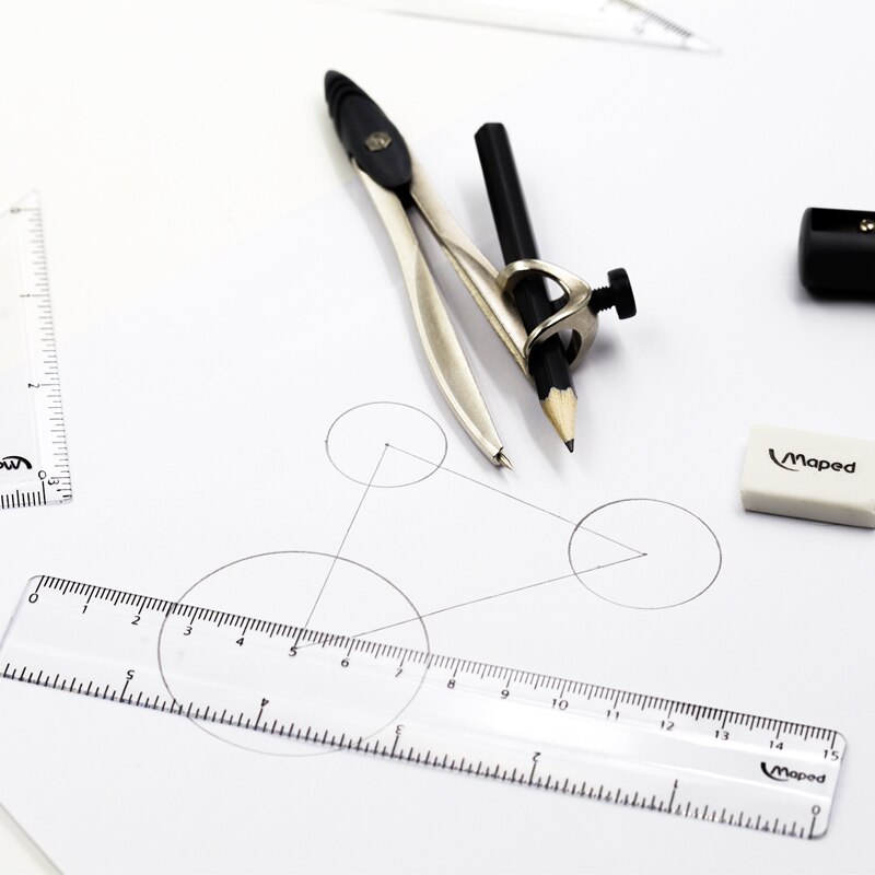 Maped Student stationery ten sets of compasses metal children's ruler set drawing tool ruler