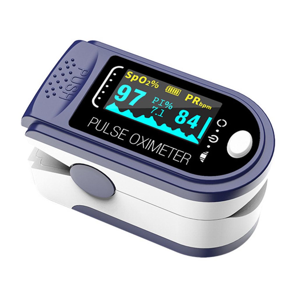 Vingertop Pulsoxymeter De Dedo Pulso Saturatiemeter Familie Oxymeter Pulsioximetro Vinger Bloed Zuurstof Home Digitale Teller Led Oled: blue color