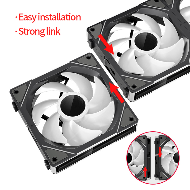 Teucer JM-1 PC boîtier ventilateur miroir Cycle ARGB 120mm 12v/4Pin PWM châssis à faible bruit refroidissement par eau ventilateur paquet unique avec câble