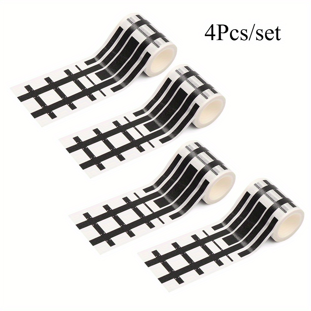 2/4/5Pcs DIY Railway Road Tape Traffic Sticker Adhesive Intelligence Route Mark Safety Education Study Road Signs Tool: Burgundy