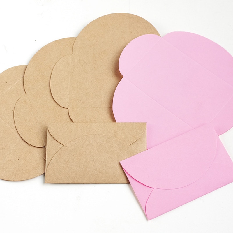 50 Pcs/Set Korean Retro Kraft Paper Envelope Vintage 9*6cm Mini Series Wedding Stationery Envelopes