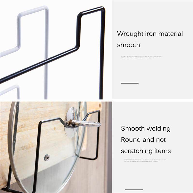 Kjøkkendør bak jern oppbevaringsstativ pannelokk holdere spikerfri skapdør henger stativer for skjærebrett grytetrekk