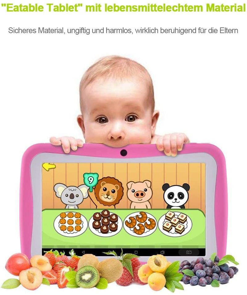 Ouderlijke Controle 7 Inch M755 Kids Tablet Pc RK3126 Quad Core 1Gb + 8Gb 1024*600 Android 7.1 Voor Kinderen Leren Siliconen Case