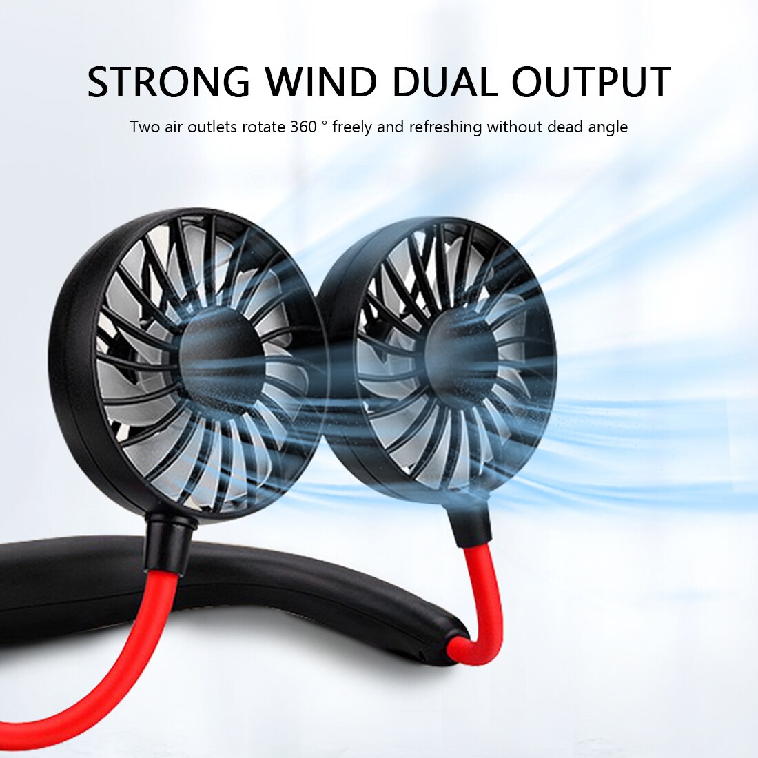 Portable USB Mini Fan Neck Fan Rechargeable Small Portable Sports Fan light Usb Desk Hand Air Conditioner cooler for Traveling ,