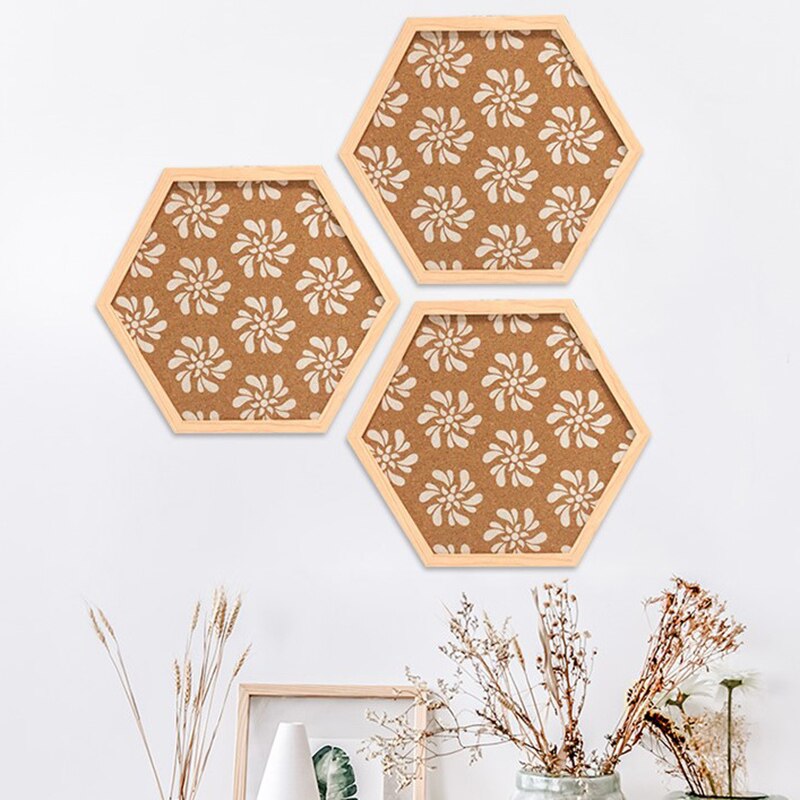 1Pc Duurzaam Kurk Bulletin Board Prikbord Kurk Display Board Hexagon Memo Board