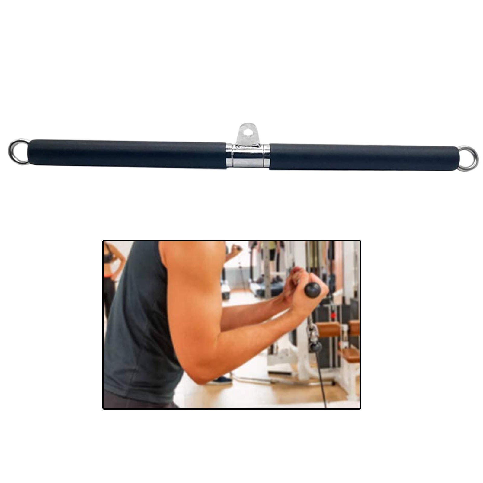 Fitness LAT Pulldown Bar Gym Cable for Home Strength Workout 21 Inches