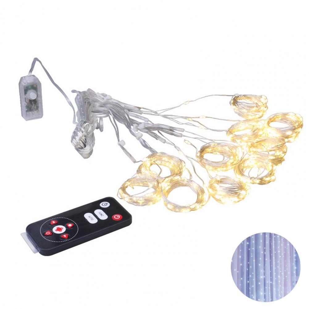 Guirlande lumineuse LED rideau étoilé avec télécommande, guirlande lumineuse décorative étanche