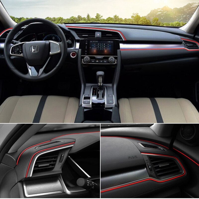 5m Car Interior Moulding Trim Sticker Strip Center Console Styling Garnish For Kia Rio Solaris For Lada Granta Vesta