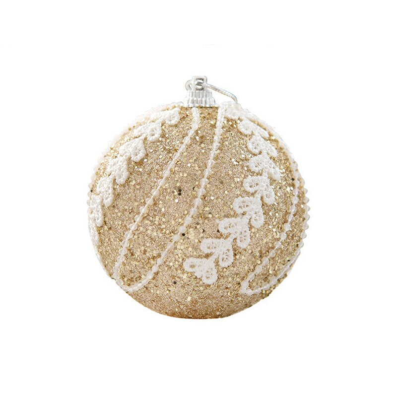 8cm lyxiga julkulor kristall glitter paljetter skum xmas tree hängande hänge xmas ball år fest dekorer: 12