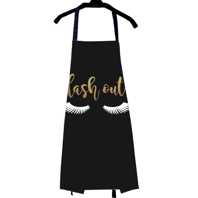 Bronzing Eyelash Pattern Grafted false eyelash Apron Women Adult Home Cooking Baking Cleaning Aprons Bibs Kitchen tools