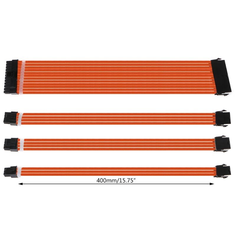 1Set 30cm/40cm A-TX Basic Extension Cable Kit PC GPU CPU Power Supply Sleeved Wire Computer Connectors 24-PIN 8-PIN 6PIN 4+4PIN: O-40