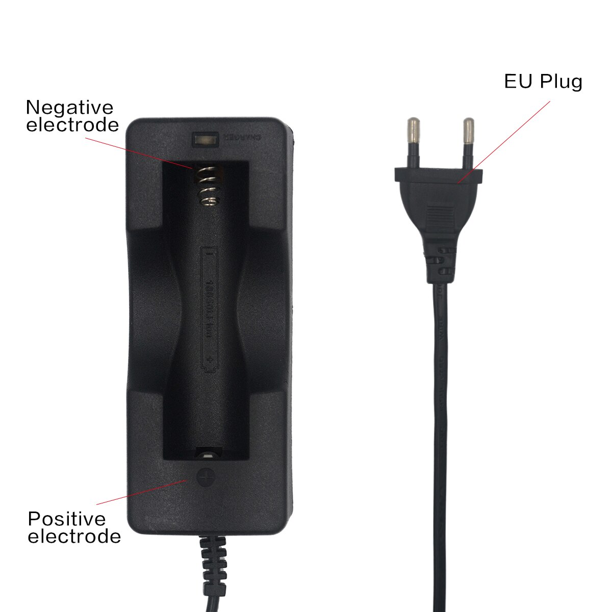 3.7v 1200 mah sovitin 18650 li- ioniakulle ladattava li-ion akku taskulamppulatureille eu plug akku ac laturi