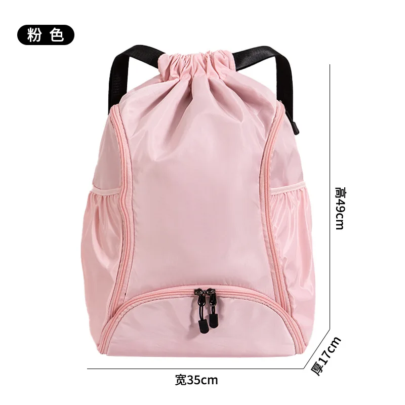 Large Capacity Sports Backpack Basketball & Swimming Bag with Drawstring Pockets, Multi-Functional Gym Bag for Training Travel: Yellow