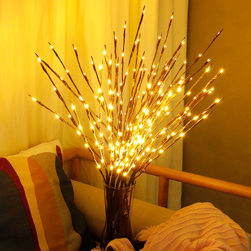 LED Willow Branch Lamp Floral Tree Light 20 Bulbs Christmas Party Home Birthday Battery Powered t Vase Decor Lamp