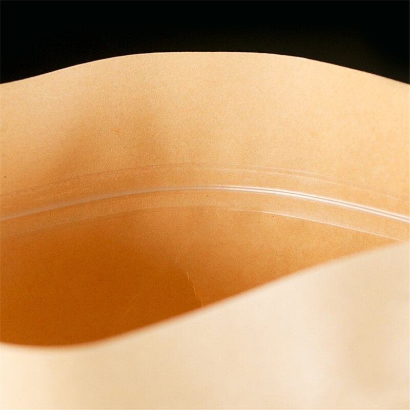 10pcs Kraft Paper Bag Reusable Food Storage Zip Bag Kitchen Plastic Bags Food Tea Cookie Snack Self Sealing Zipper Stand Up Bags