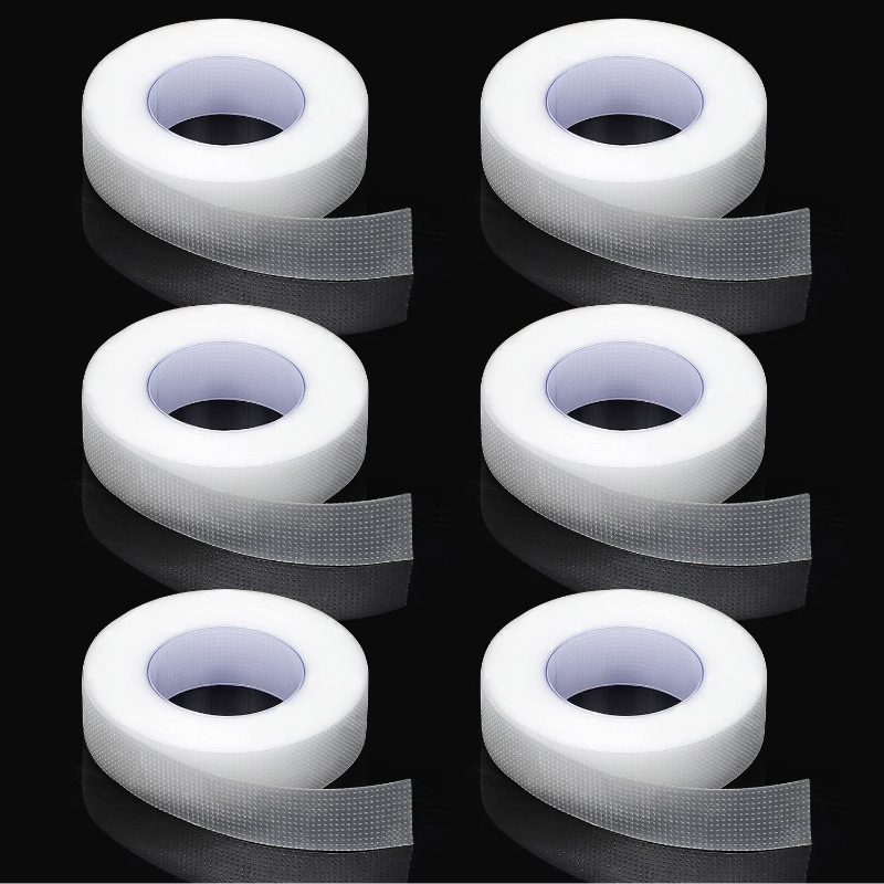 Cinta para pestañas, tela adhesiva transparente, 9m/10 yardas/rollo, cinta adhesiva de tela microporosa transpirable para suministro de extensiones de pestañas: Negro