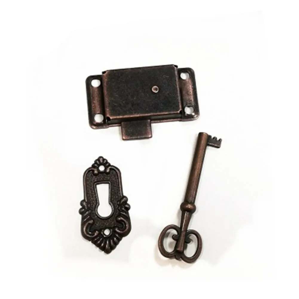 Jewelry Box Antique Bronze Lock Drawer Cabinet Wardrobe Cupboard Furniture Wooden Door Classic Lock Set