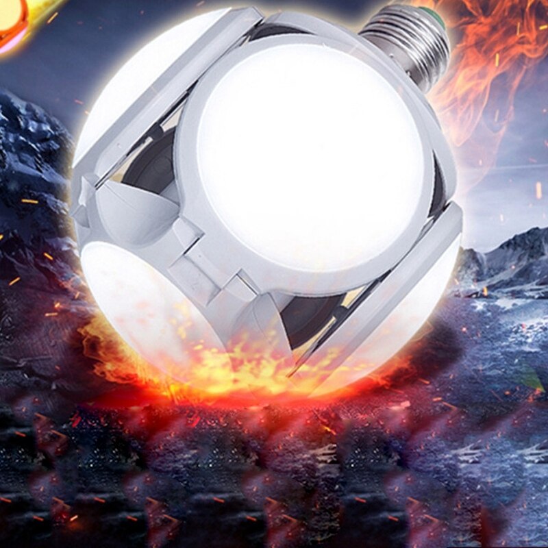 Led folde fodbold ufo lamper pære super lys høj effekt 5 blade 30w ,  til soveværelse restaurant studie værelse mall