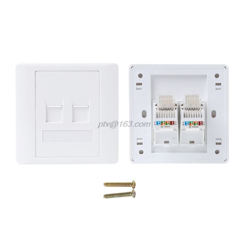 86 tyyppinen tietokoneliitäntä paneeli cat 5e verkkomoduuli  rj45 kaapeliliitäntä: 2