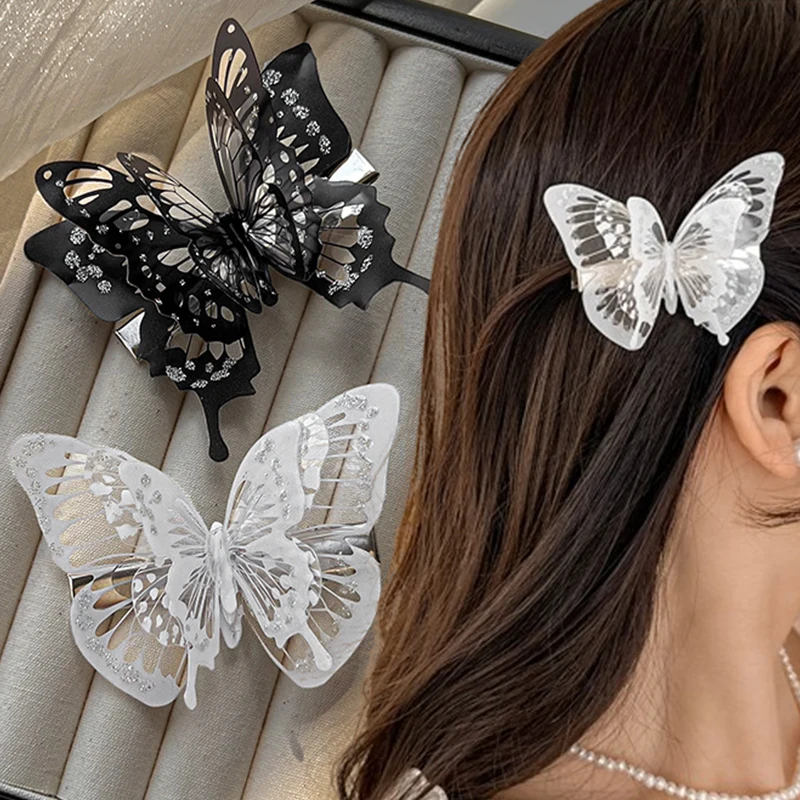 Pinza de pelo de mariposa 3D , pinzas para el cabello con forma de mariposa móvil, horquilla decorativa para el cabello dulce para niñas, diadema, accesorios para el cabello