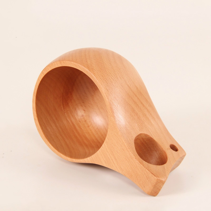 Finland kuksa Traditional Wooden Cup Outdoor Camping Drinking Cup Coffee Mug Handmade Nordic Beech Cup Travel Portable