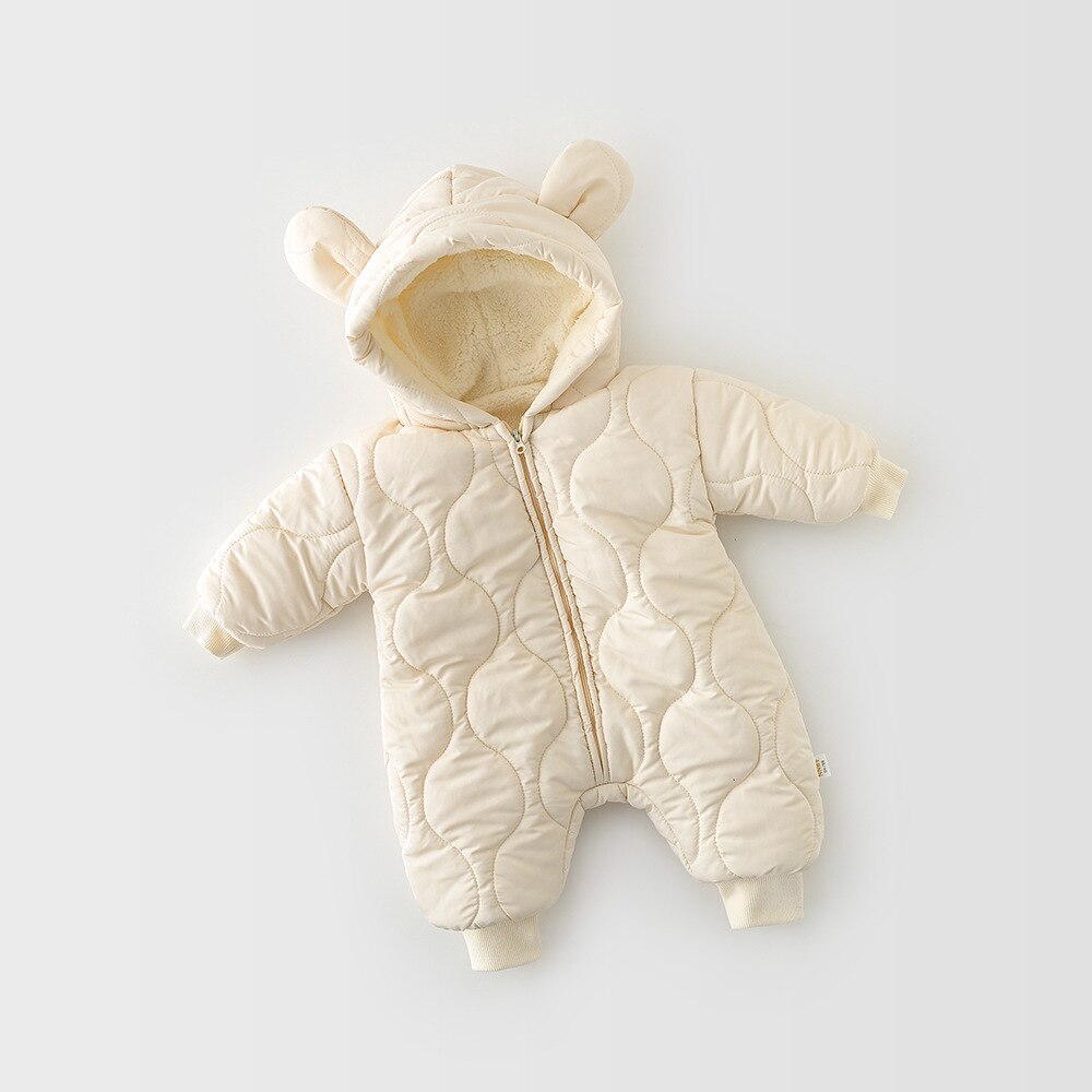 Milancel 2020 inverno novo bebê roupas urso orelha do bebê meninos macacão de pele forro infantil meninas outfit