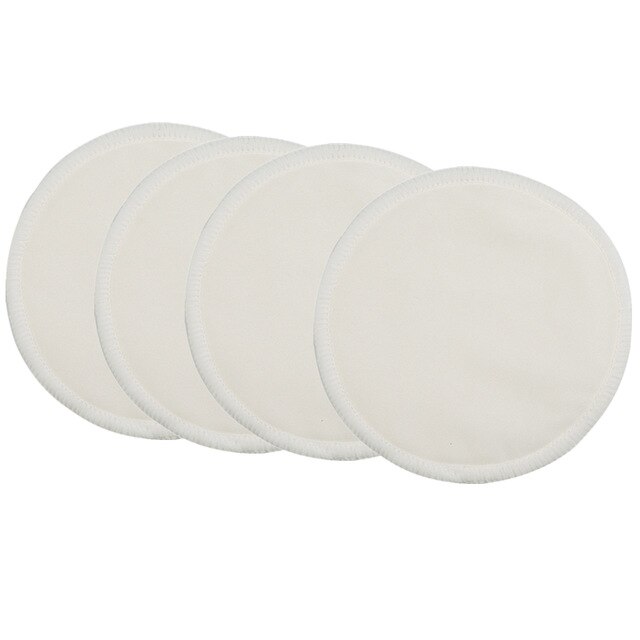 [ONNPNNQ] 4 Pcs Bamboo Breast Pad Nursing Pads For Mum Washable Waterproof Feeding Pad Bamboo Reusable Breast Pads: NP07