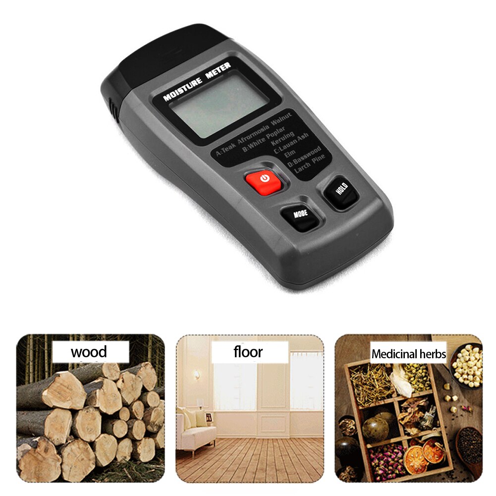 Digital Wood Moisture Meter – Handy Timber Damp Tester With Hygrometer For Lumber & Firewood