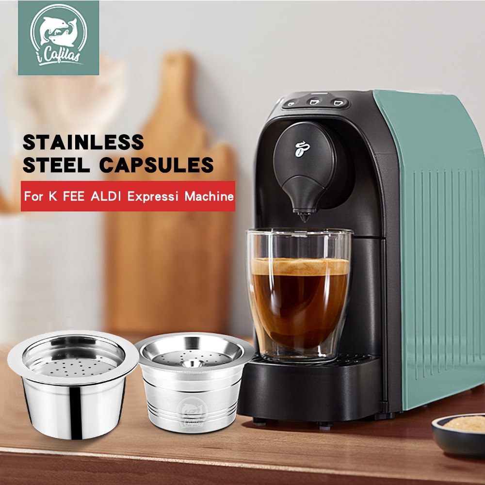 Cápsula de café reutilizable recargable, respetuosa con el medio ambiente, STEE K Fee & Tchibo Cafissimo ALDI Expressi, compatible con máquina Tchibo
